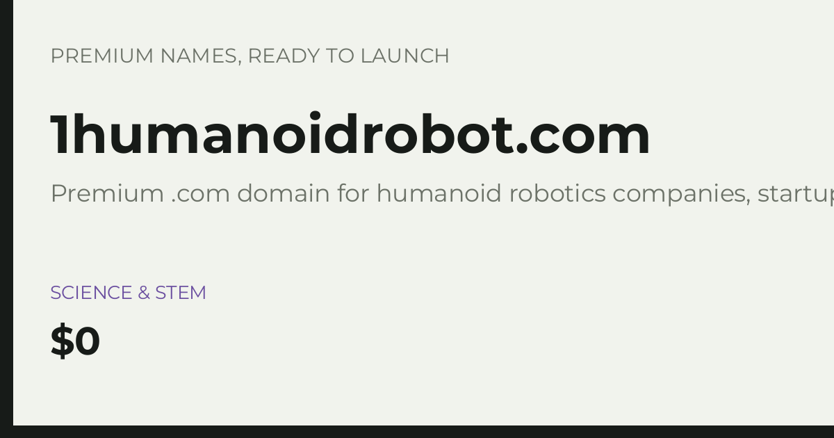 Brand preview for 1humanoidrobot.com