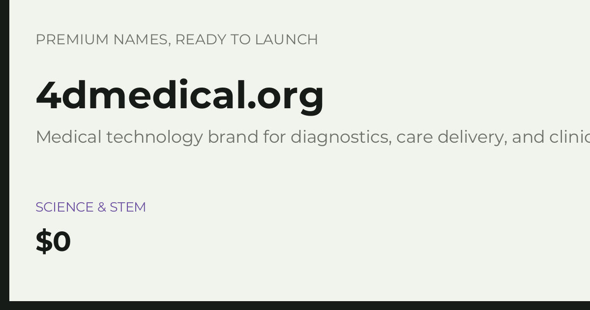 Brand preview for 4dmedical.org