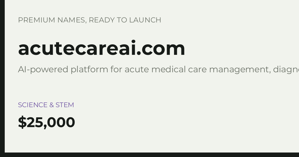 Brand preview for acutecareai.com
