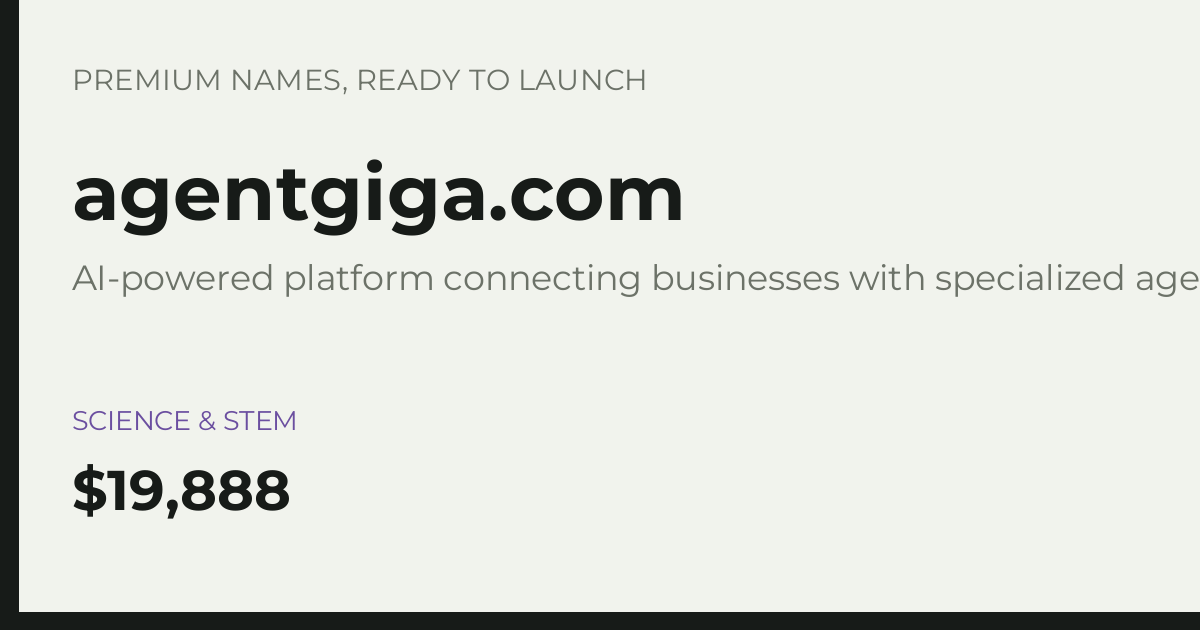 Brand preview for agentgiga.com