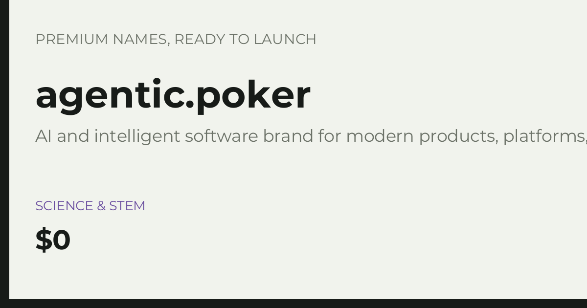 Brand preview for agentic.poker