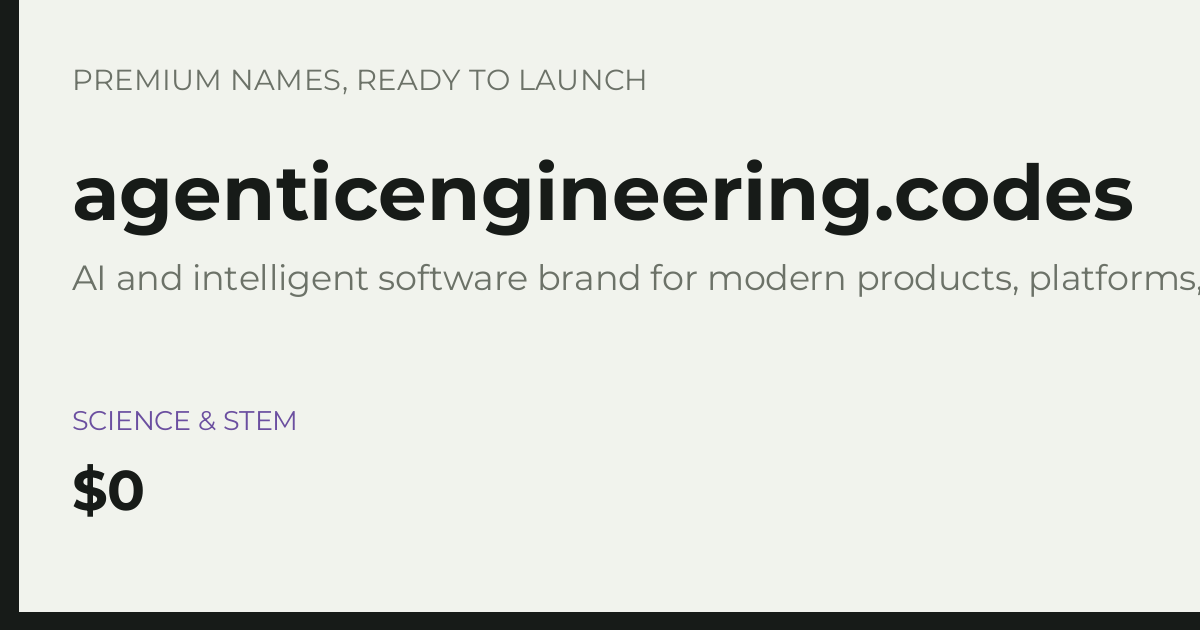 Brand preview for agenticengineering.codes