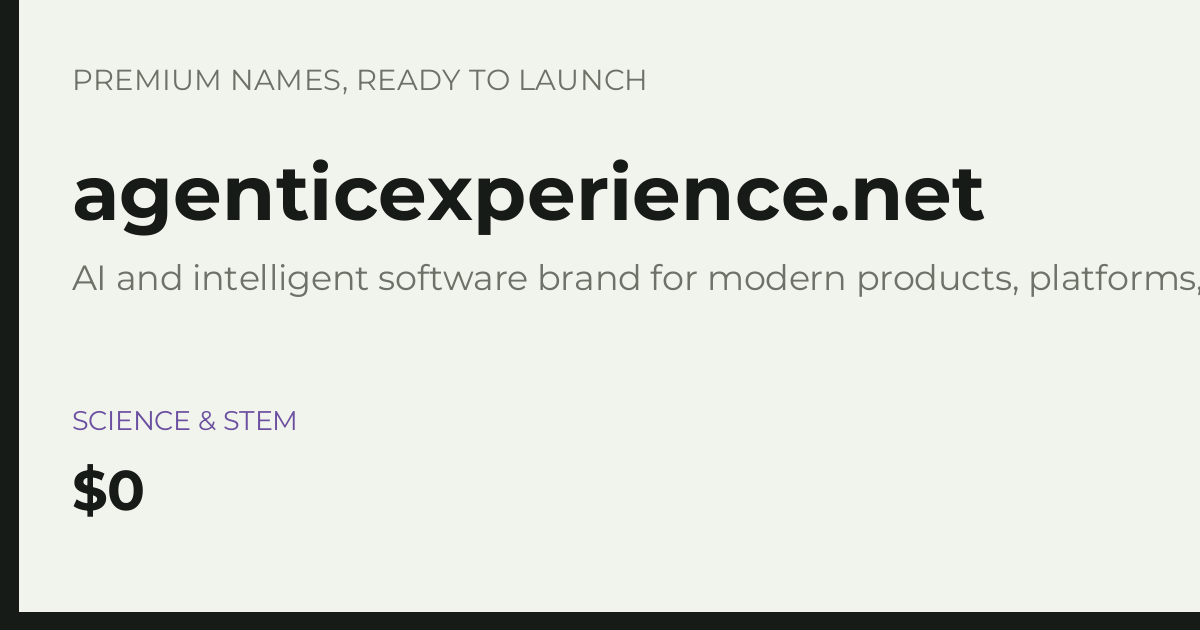 Brand preview for agenticexperience.net