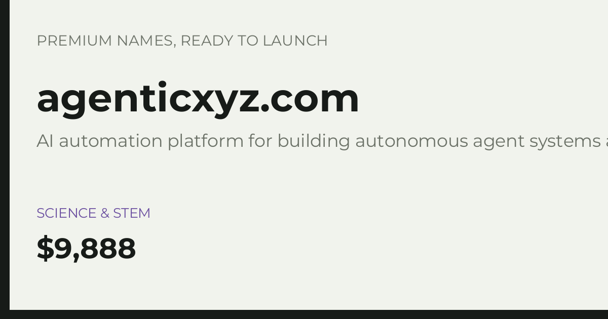 Brand preview for agenticxyz.com