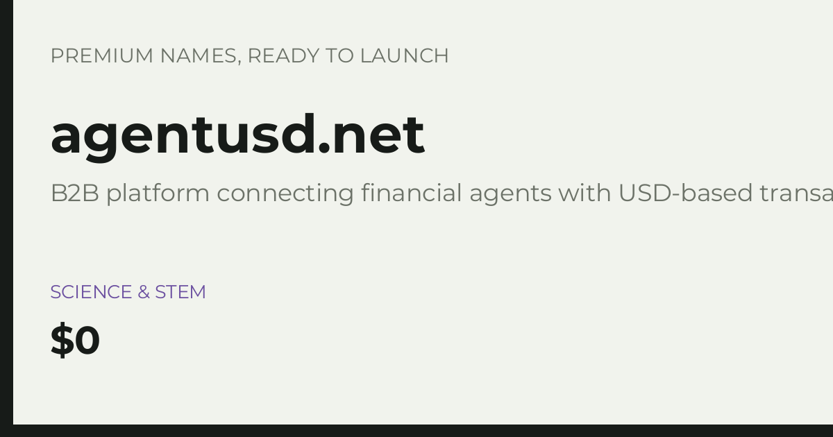 Brand preview for agentusd.net