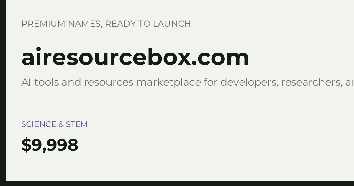 Brand preview for airesourcebox.com