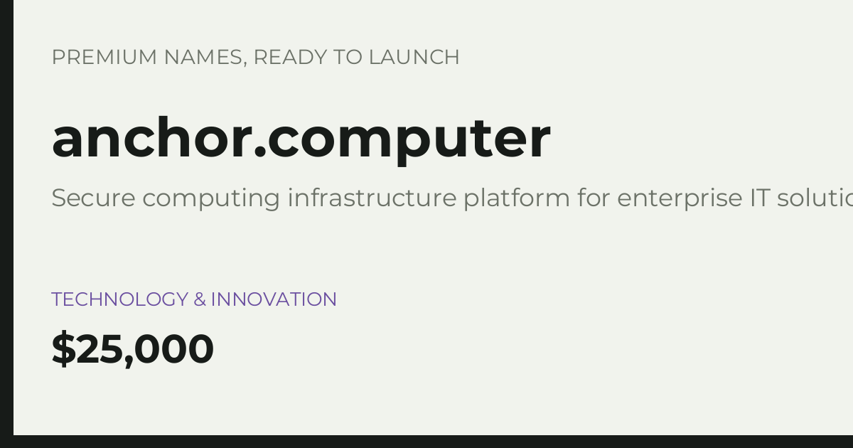 Brand preview for anchor.computer