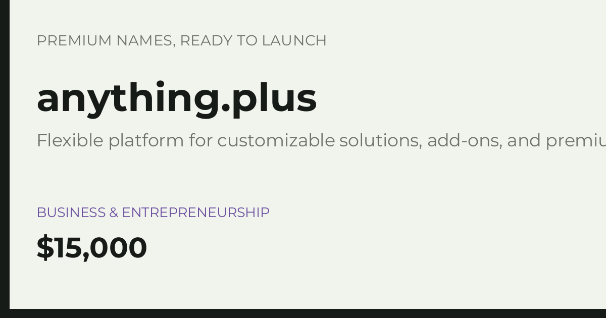 Brand preview for anything.plus