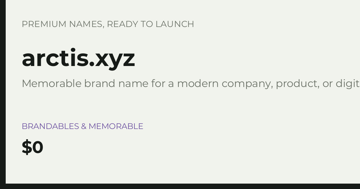 Brand preview for arctis.xyz