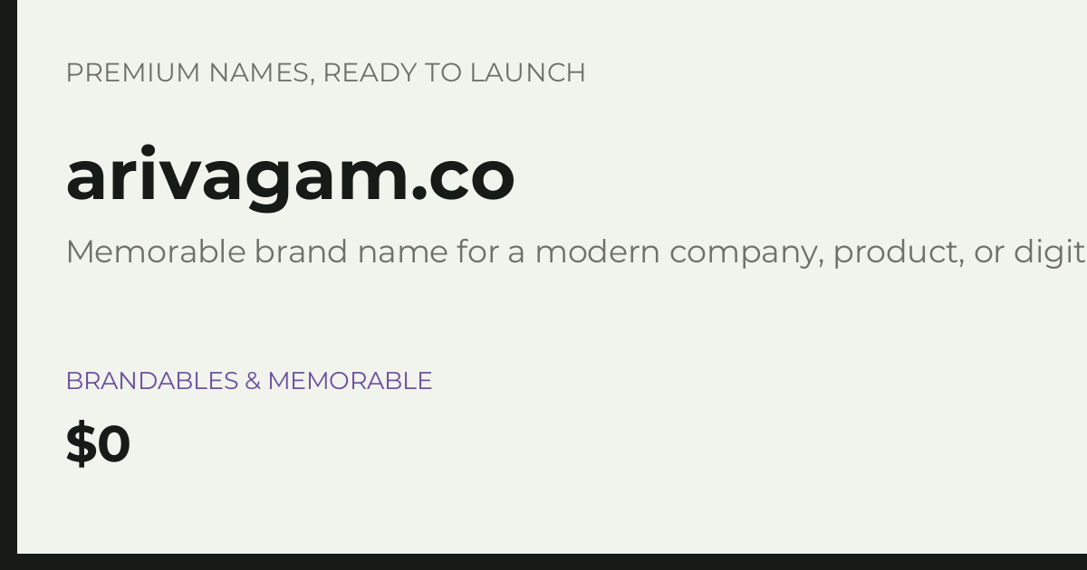 Brand preview for arivagam.co