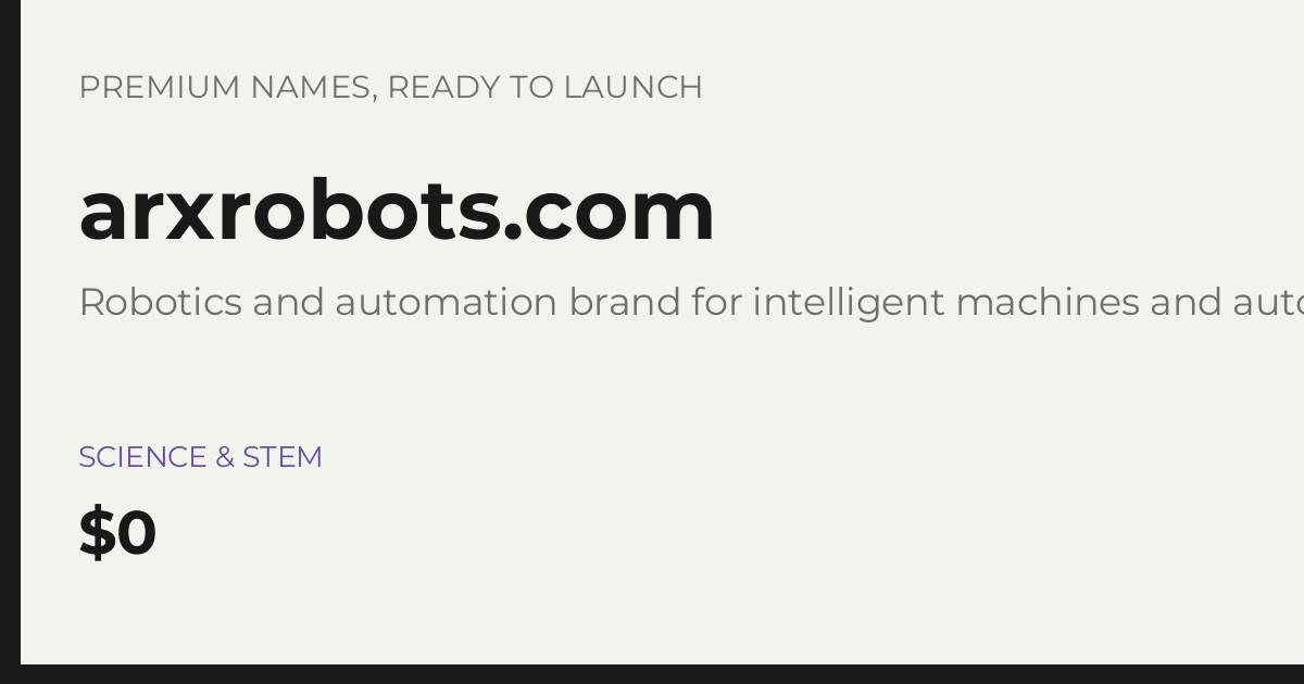 Brand preview for arxrobots.com