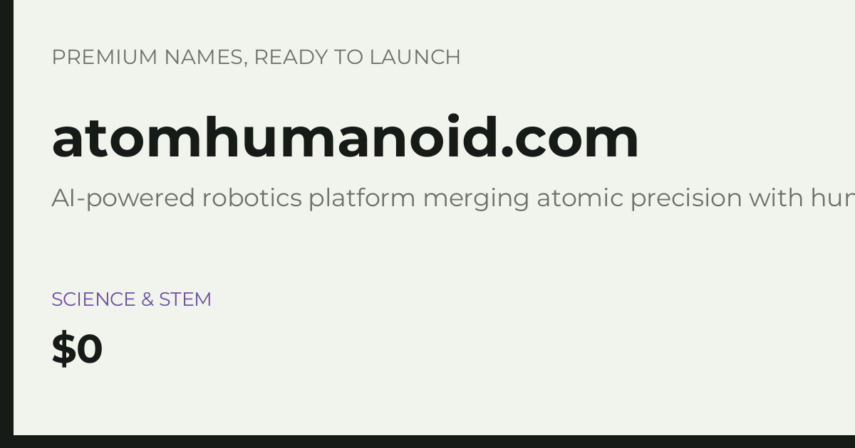 Brand preview for atomhumanoid.com