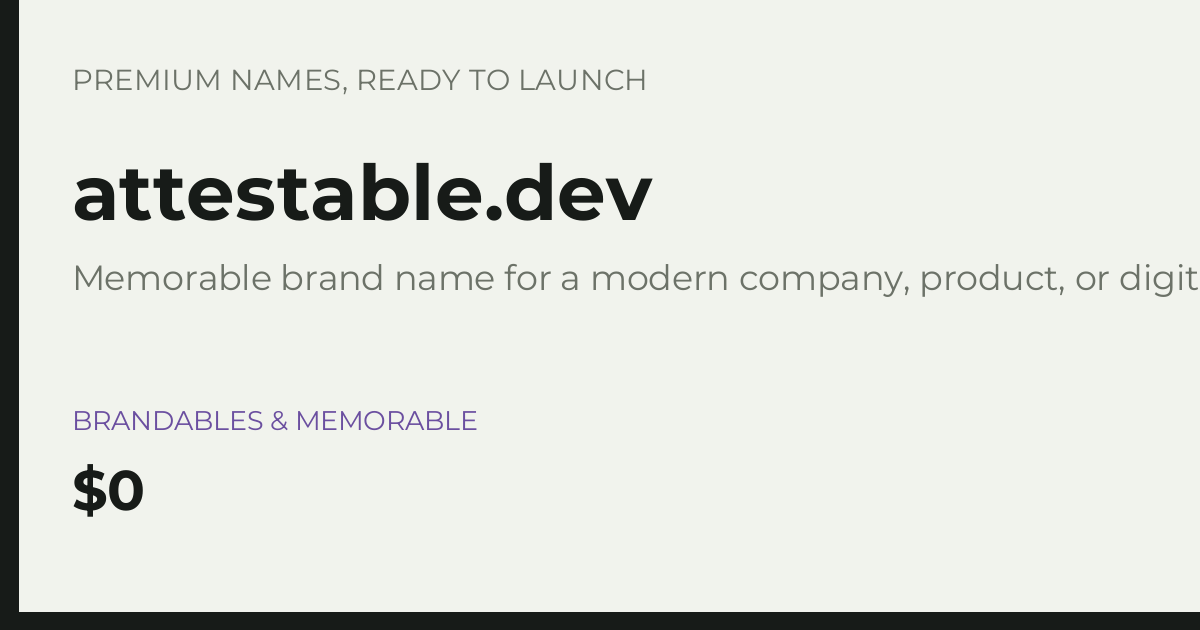 Brand preview for attestable.dev