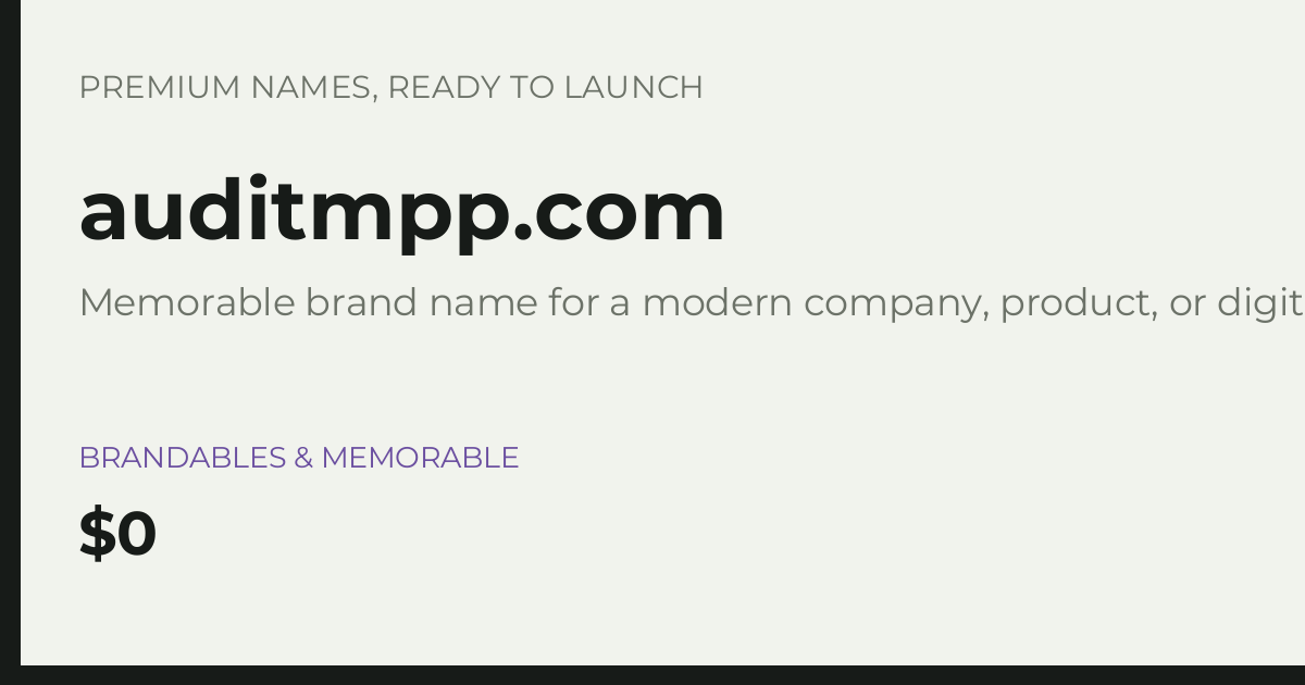 Brand preview for auditmpp.com