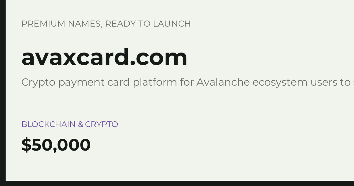 Brand preview for avaxcard.com