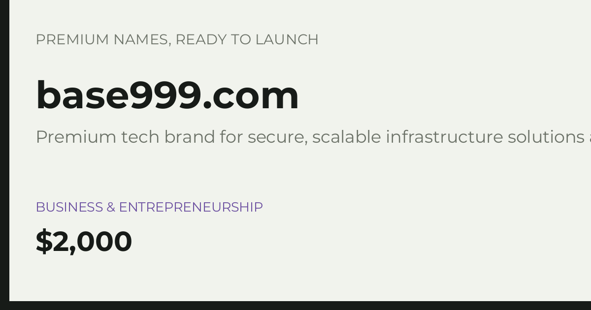 Brand preview for base999.com