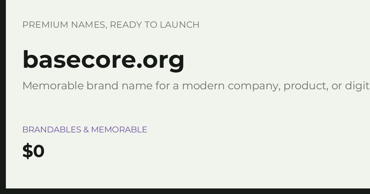 Brand preview for basecore.org