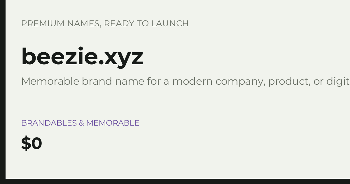 Brand preview for beezie.xyz