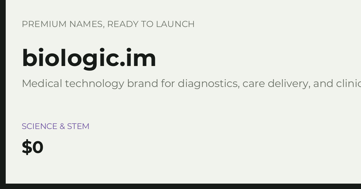 Brand preview for biologic.im