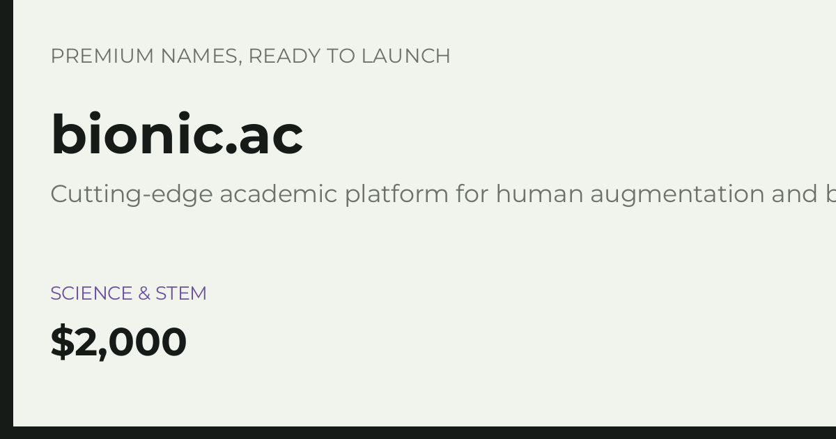 Brand preview for bionic.ac