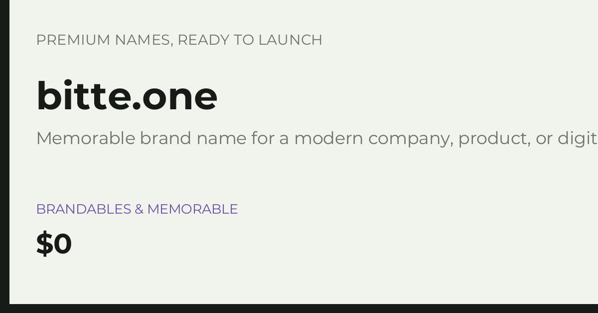 Brand preview for bitte.one
