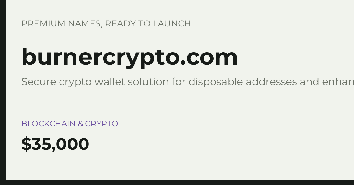 Brand preview for burnercrypto.com