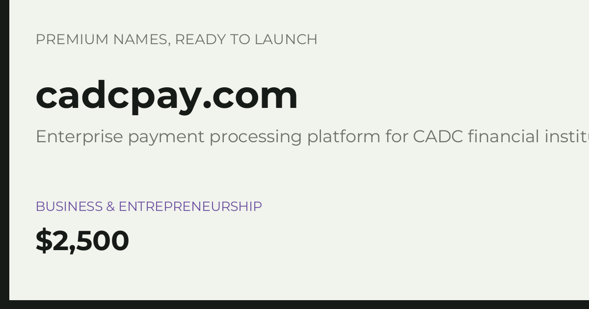 Brand preview for cadcpay.com