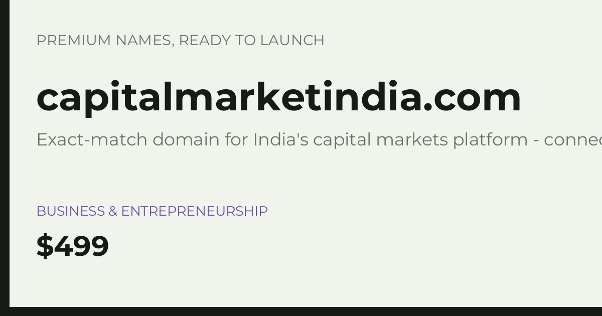 Brand preview for capitalmarketindia.com
