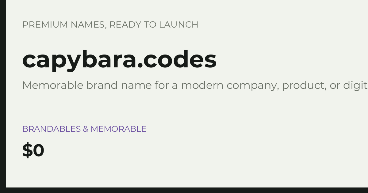 Brand preview for capybara.codes