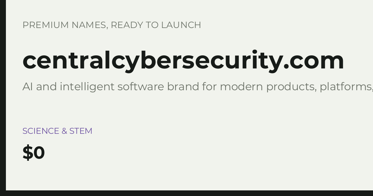 Brand preview for centralcybersecurity.com