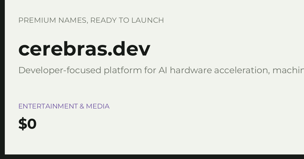 Brand preview for cerebras.dev