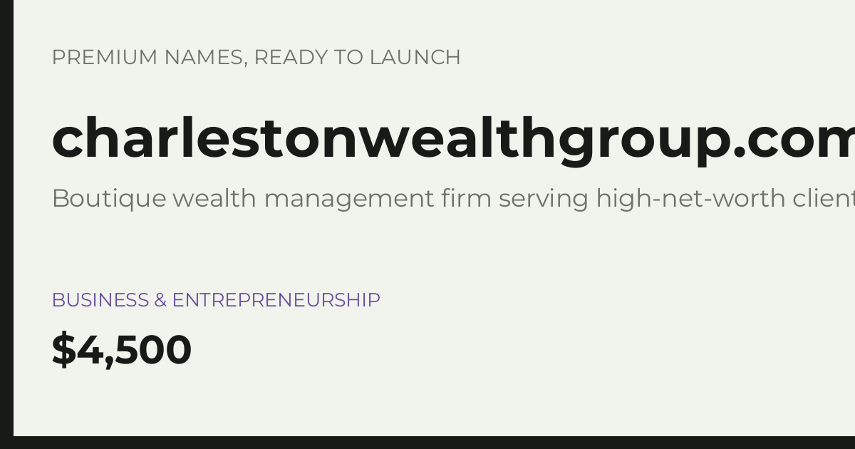 Brand preview for charlestonwealthgroup.com
