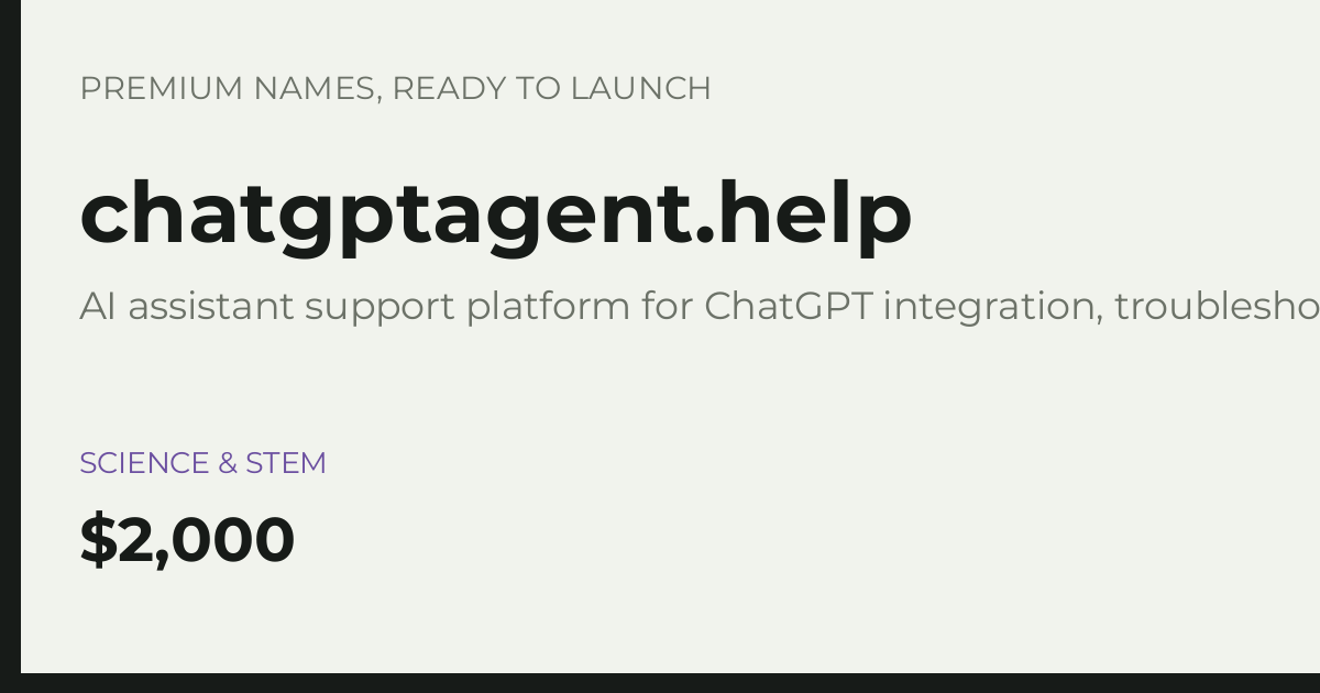 Brand preview for chatgptagent.help