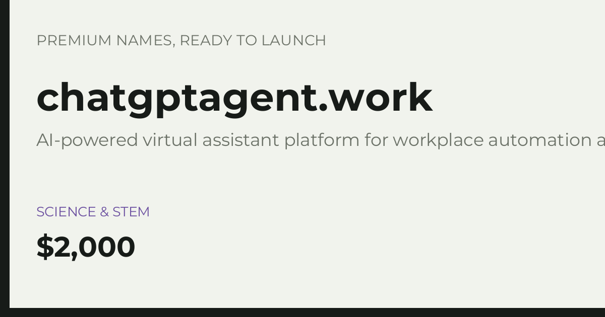 Brand preview for chatgptagent.work