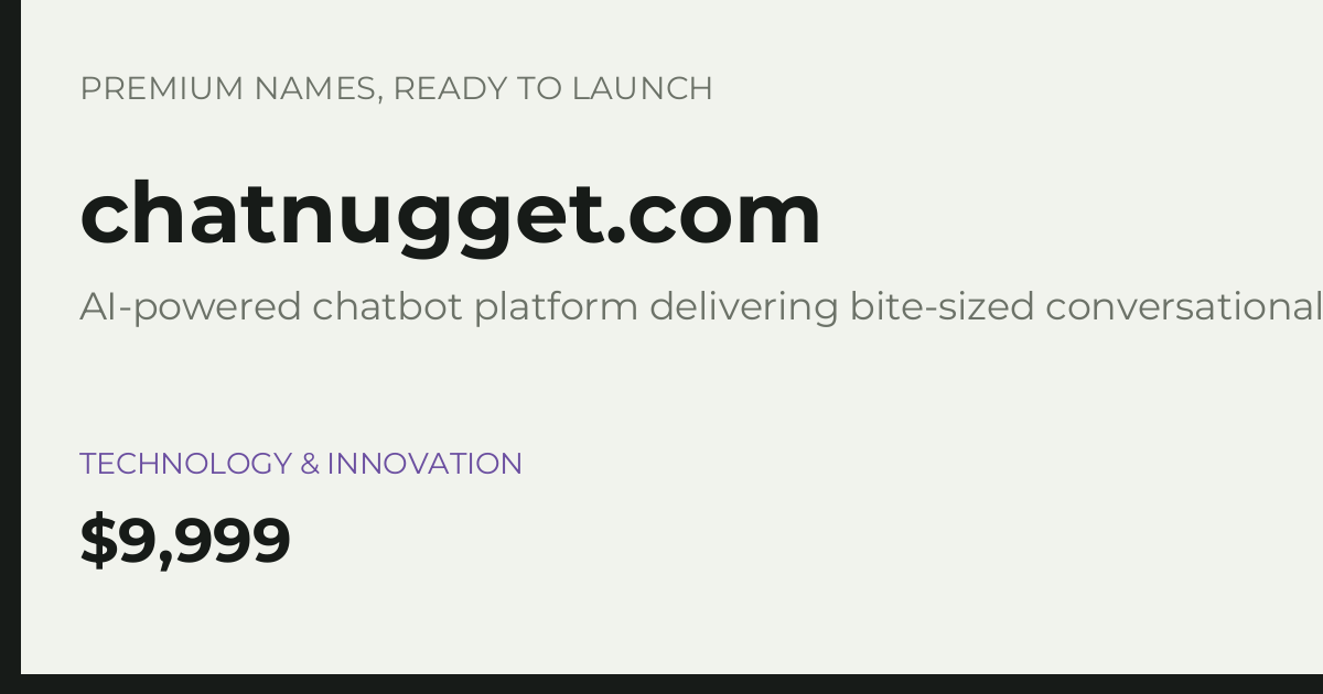 Brand preview for chatnugget.com