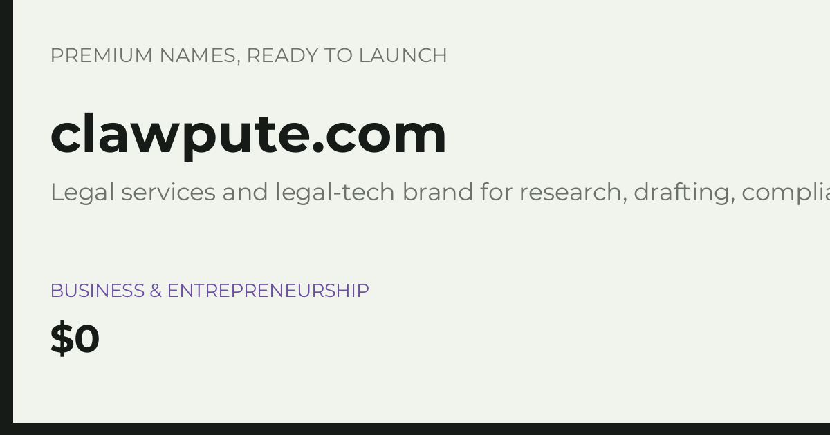 Brand preview for clawpute.com