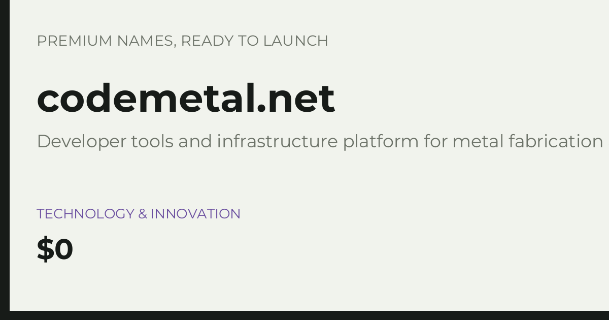 Brand preview for codemetal.net