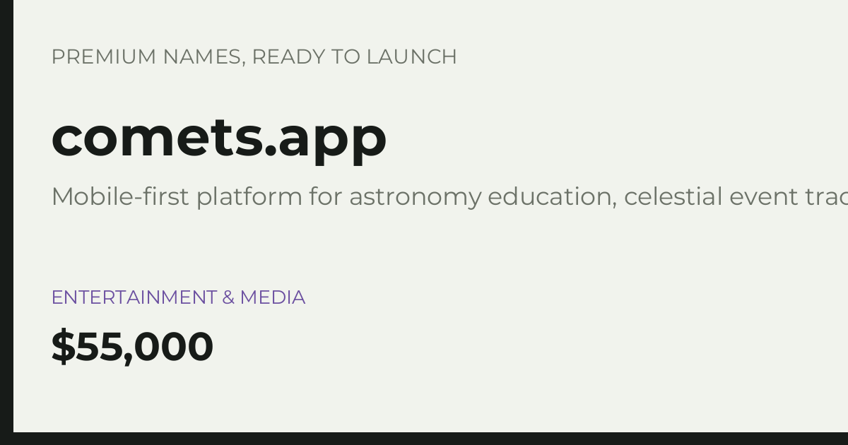 Brand preview for comets.app