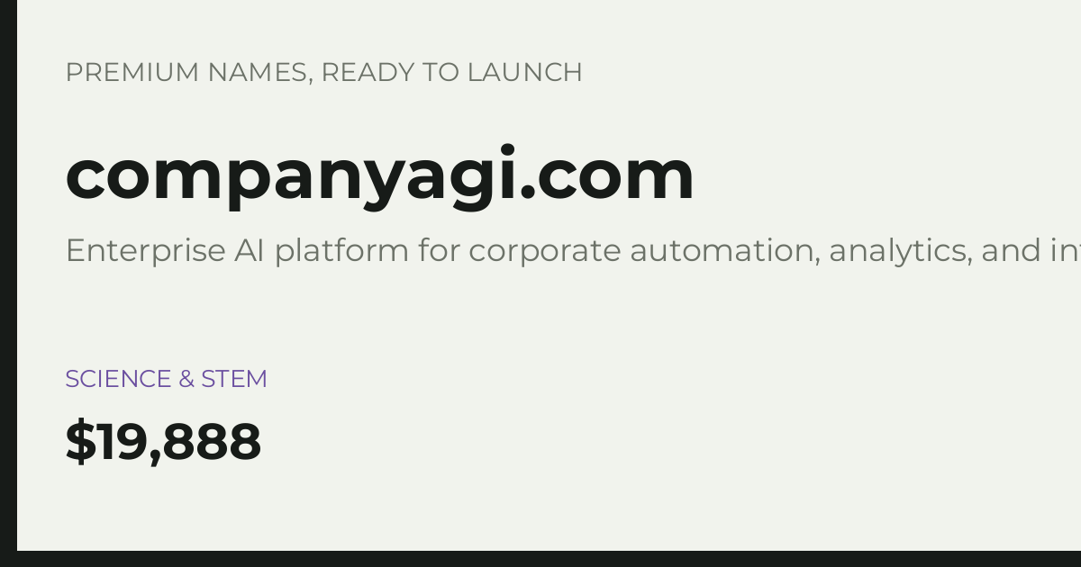 Brand preview for companyagi.com