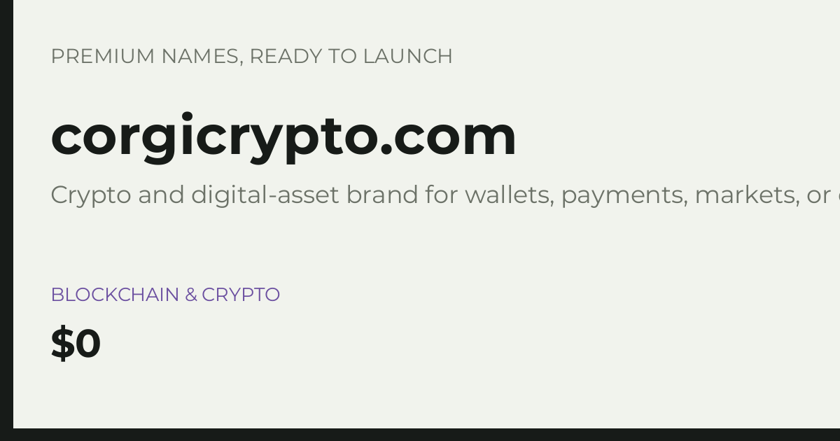 Brand preview for corgicrypto.com