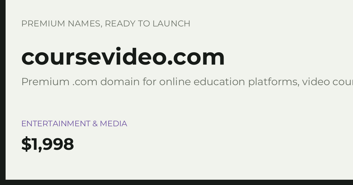 Brand preview for coursevideo.com