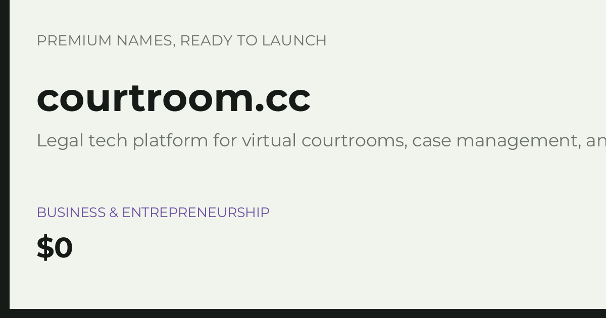 Brand preview for courtroom.cc