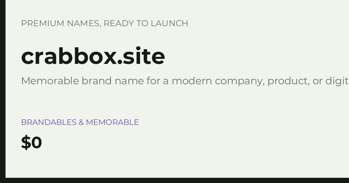 Brand preview for crabbox.site