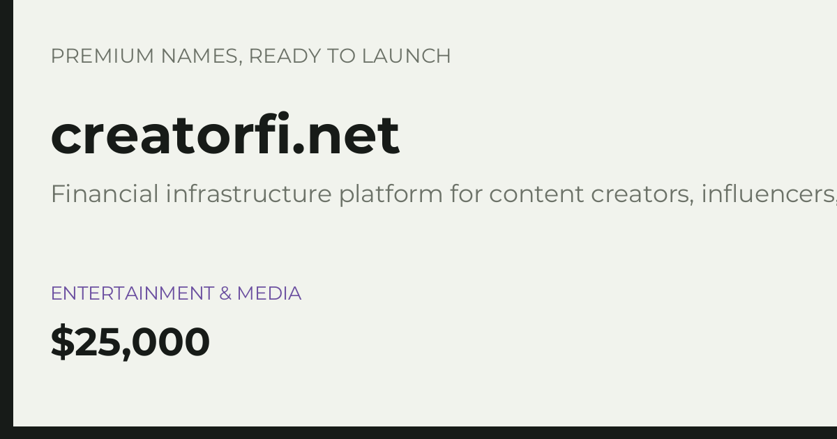 Brand preview for creatorfi.net
