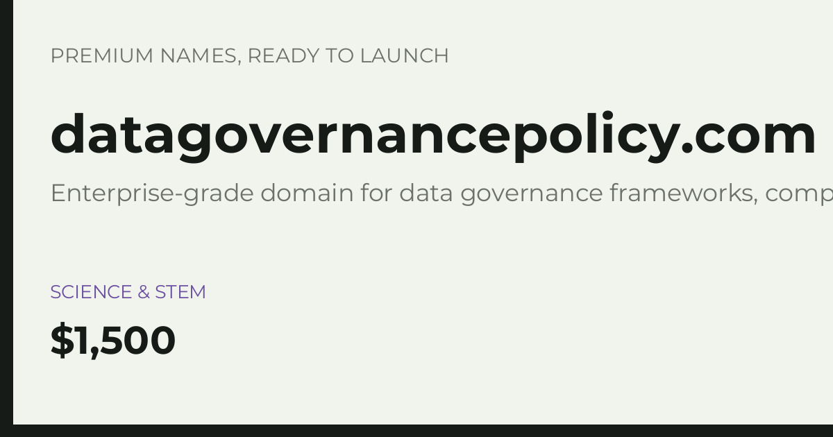 Brand preview for datagovernancepolicy.com