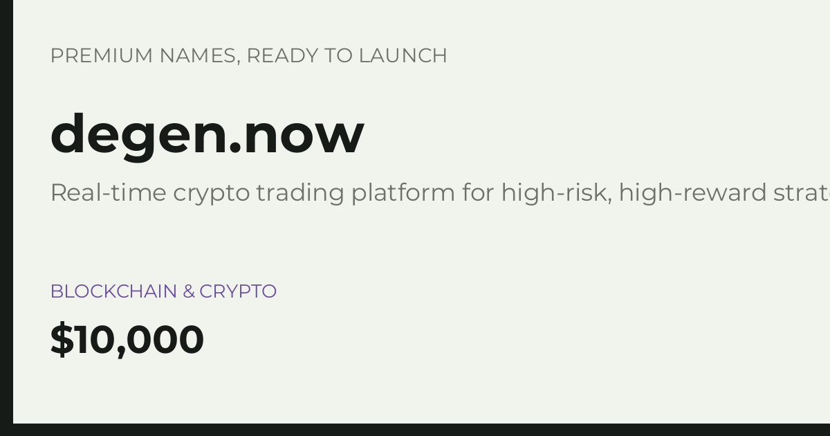 Brand preview for degen.now