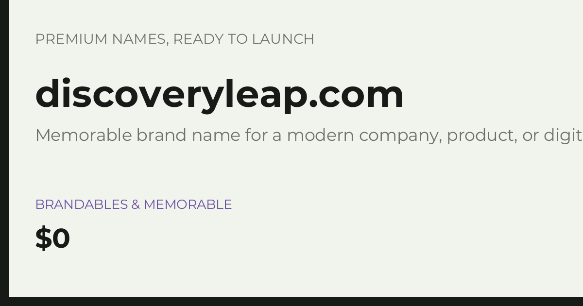 Brand preview for discoveryleap.com