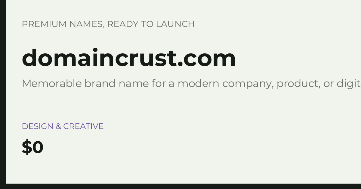 Brand preview for domaincrust.com