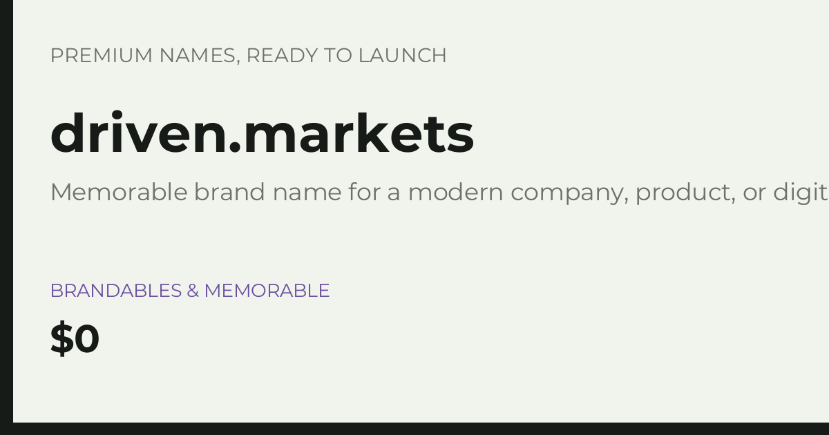Brand preview for driven.markets