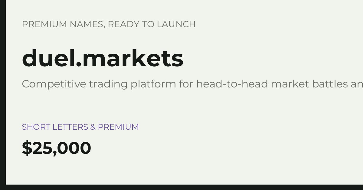 Brand preview for duel.markets